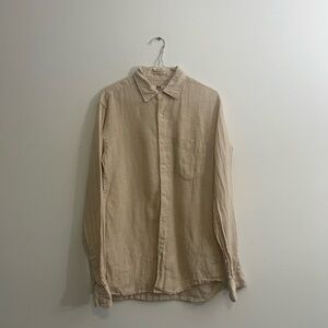Uniqlo Light Tan Casual Button Down Shirt